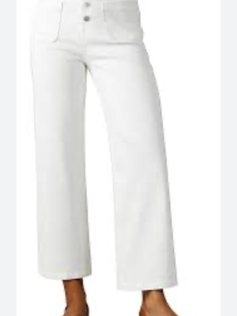 High-Rise Wide Leg Jeans - White